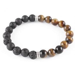 Tiger Eye Gemstone Essential Oil Bracelet - 7"