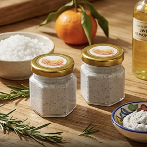 citrus tallow body exfoliant in the kitchen